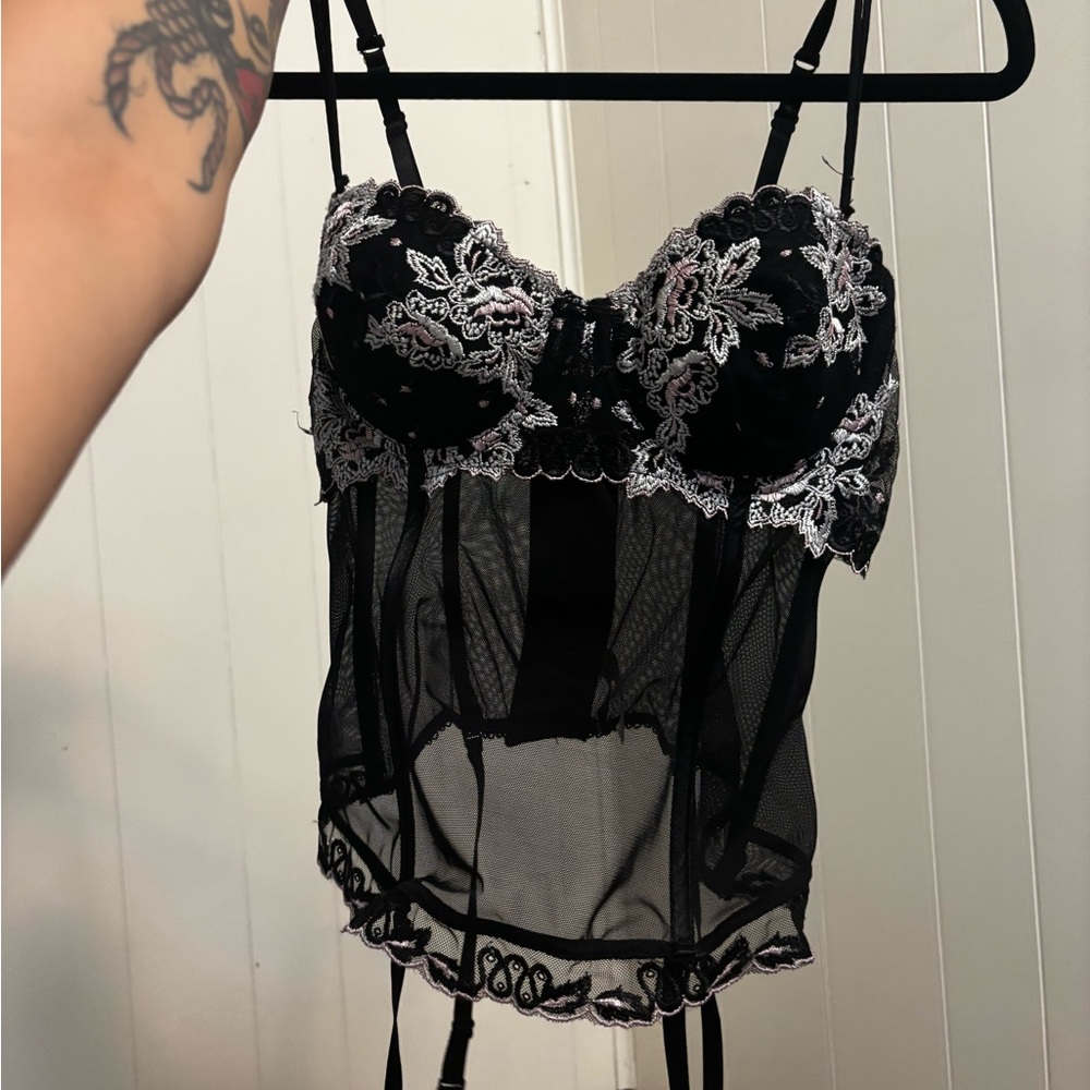 Floral corset bustier lace/mesh